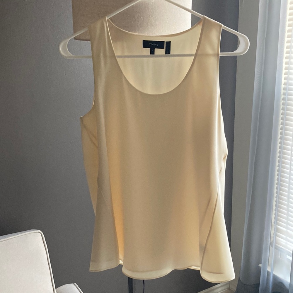 Theory Ivory Silk Blouse